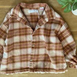 Zara girls lace trim shacket